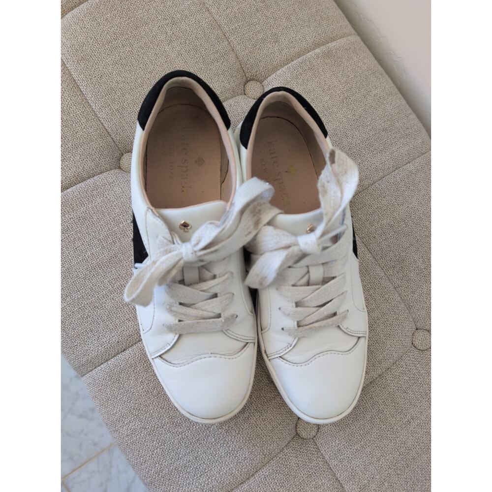 Kate Spade New York Fez Sneakers Optic White/Black Spade Logo 8 - Picture 2 of 7